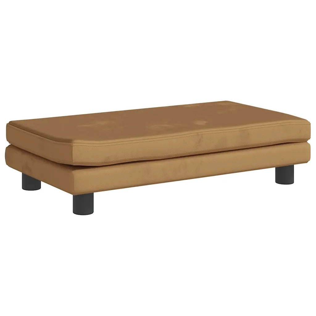 Lettino per Cani con Estensione Marrone 100x50x30 cm in Velluto CFW5480008