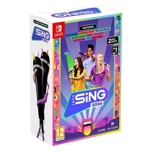 Videogioco plaion 1160726 switch lets sing 2026 con 2 microfoni inter
