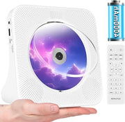 lettore CD portatile caricabile Bluetooth - con altoparlanti USB AUX Stereo Hi-Fi Radio - bianco con telecomando