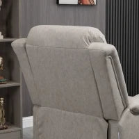 Poltrona Reclinabile Manualmente 135° con Poggiapiedi, Poggiatesta e Braccioli Imbottiti, 78x96x102 cm, Grigio