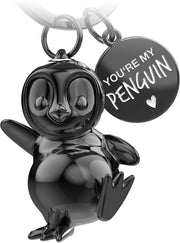 Portachiave con forma di pinguino Breezy - Portachiave fortunato per amici o amici - Regalo di coppia per il compleanno o il matrimonio - Incisione "Tu sei il mio pinguino