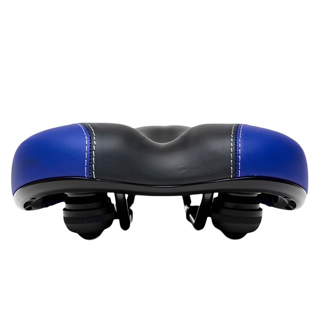 Sella per bicicletta larga 25 x 23 cm con molle, ideale per biciclette da città/mountain bike Nero / Blu Avizar