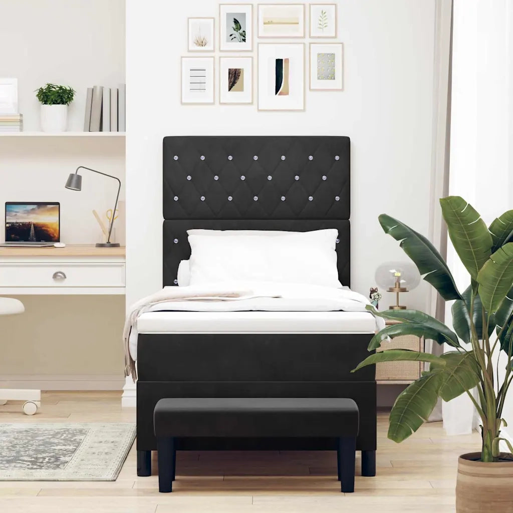 Letto a molle con testiera Nero 190 x 90 cm Velluto 3344416