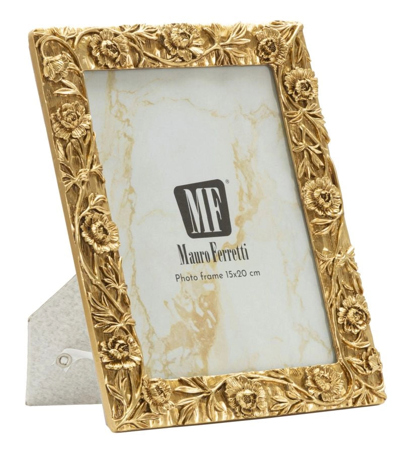 Cornice Poppy 19,8x2x25 cm in Resina e Vetro Oro