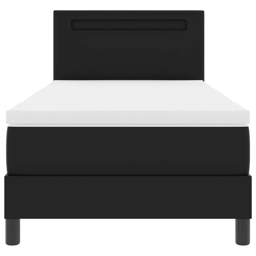 Letto a molle con materasso Nero 100 x 200 cm Pelle sintetica 3339036