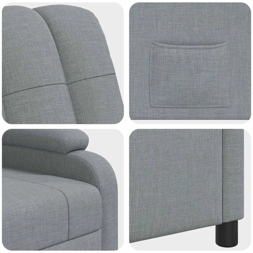 Divano Sedia-Poltrona reclinabile Grigio Chiaro Tessuto 643145