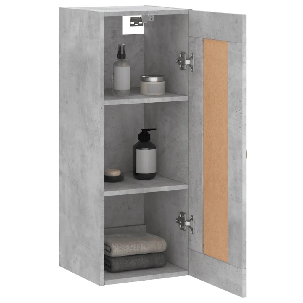 vidaXL Mobile a Parete Grigio Cemento 34,5x34x90 cm Legno Multistrato