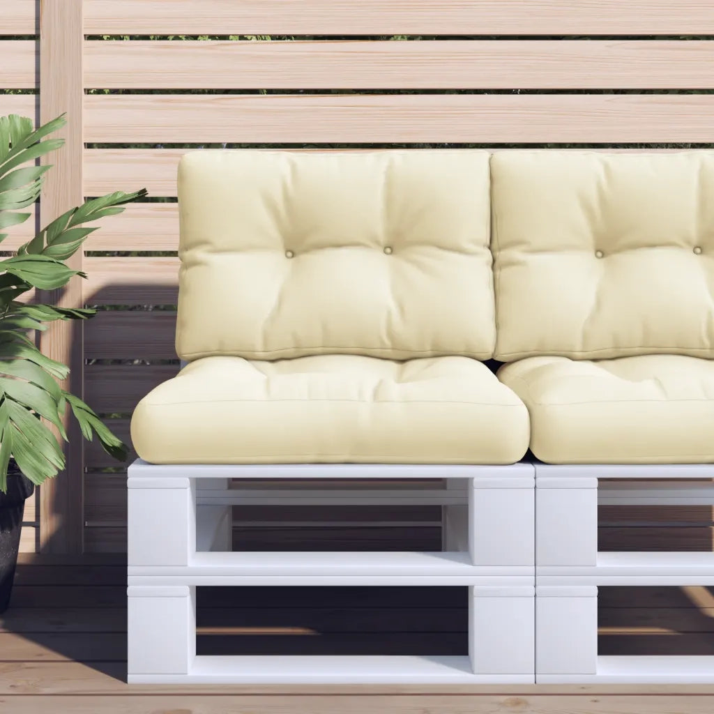Cuscino per pallet | Cuscini per sedie Crema 60x40x12 cm in Tessuto