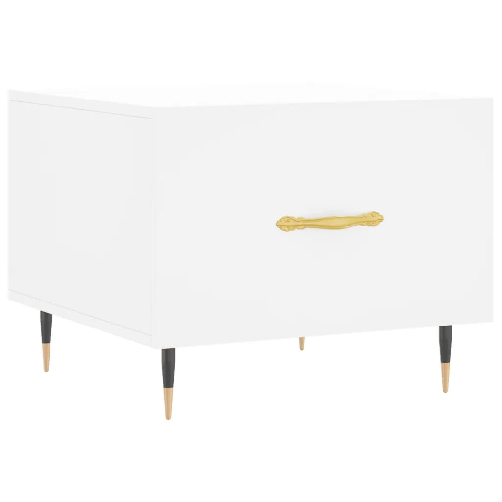Tavolino da Salotto Bianco 50x50x40 cm in Legno Multistrato 829348