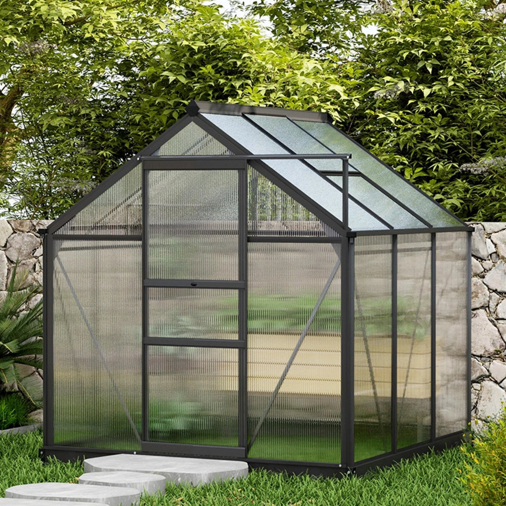 Serra da giardino in policarbonato ¨C zephmum ¨C 190x192x201 cm grigio