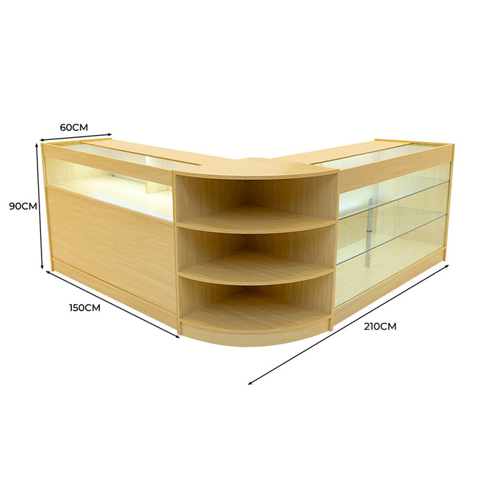 Set Banconi LED Acero Demeter K1500 B1500 LM60 Vetrina Negozio con Serratura