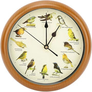 Orologio da Parete con Suoni degli Uccelli Origineali - 12 Specie di Uccelli - Silenzioso - Modello BRUIN