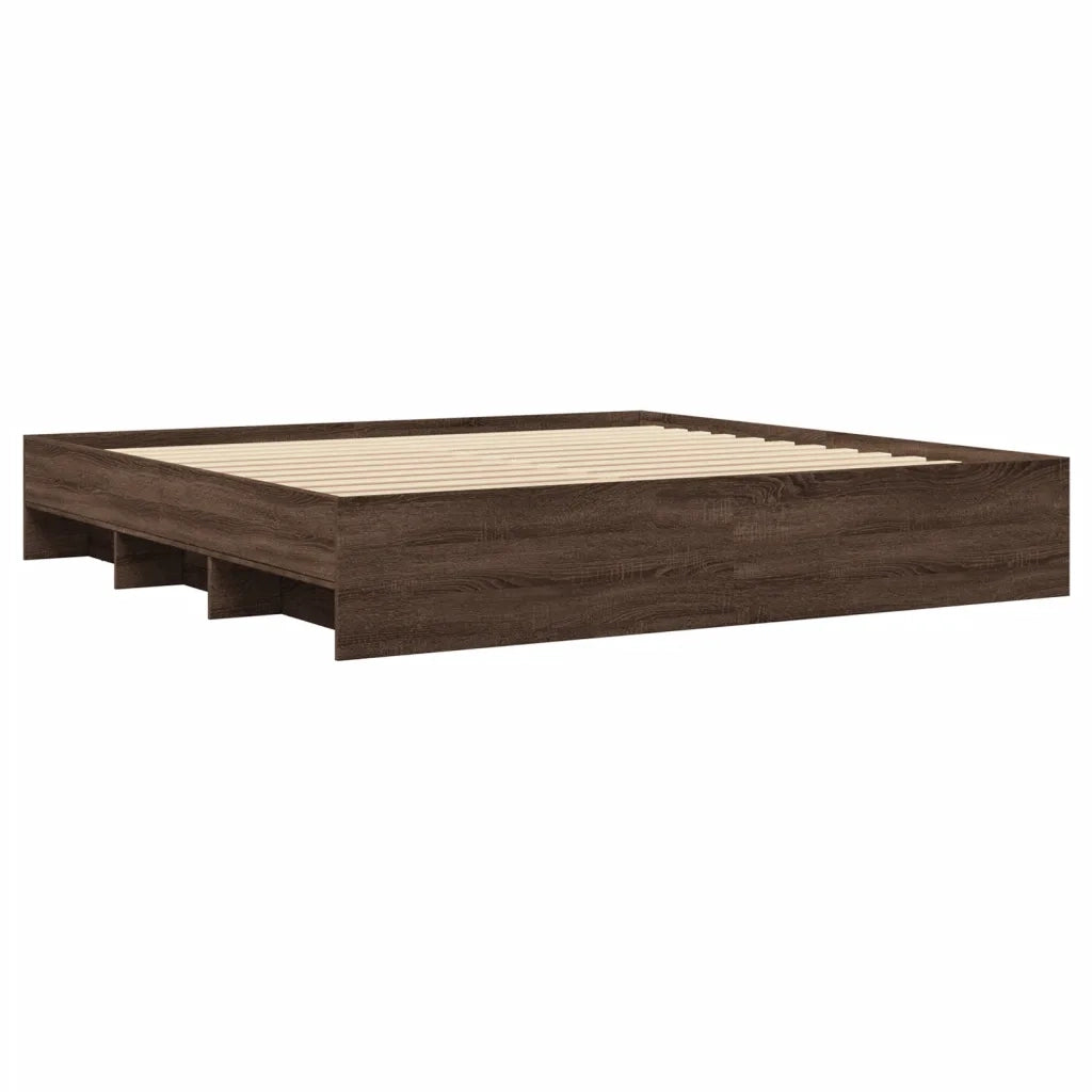 Giroletto senza Materasso Rovere Marrone 200x200 cm Truciolato 3295631