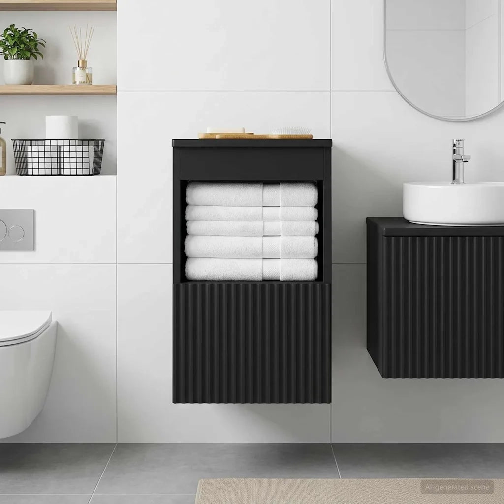 Mobile da Bagno Nero 30 x 44,5 x 50 cm Legno ingegnerizzato 890503