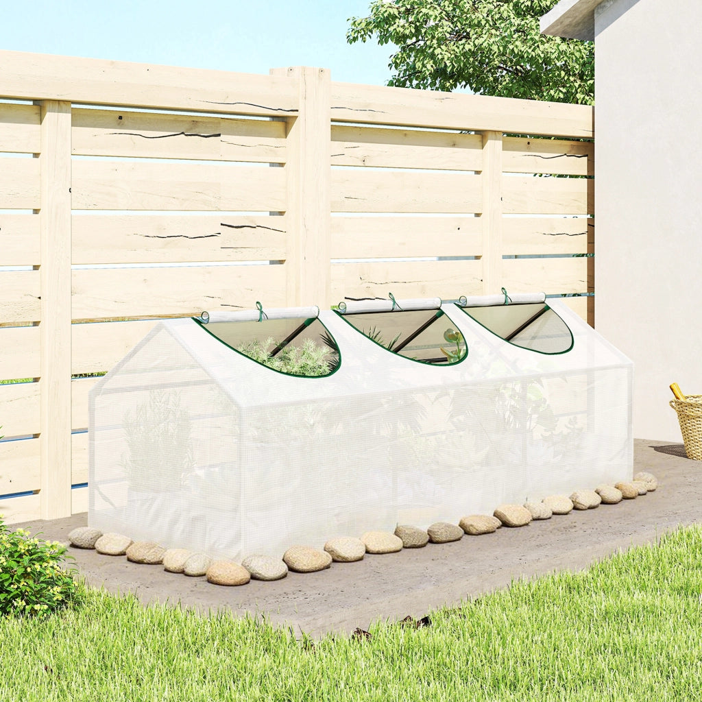 Serra da giardino 3 finestre ¨C zephmum ¨C bianco 180x60x60 cm