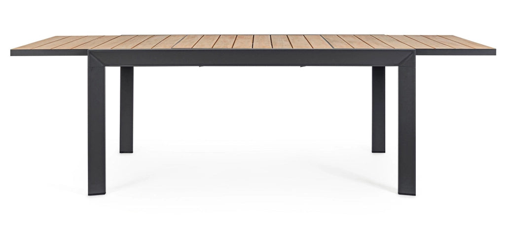 Tavolo Allungabile da Esterno 160-240x100x75h cm in Alluminio Belmar Naturale e Antracite