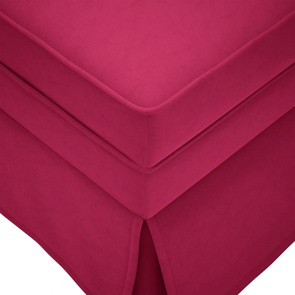 Sdraio con Capezzale e Bracciolo Destro in Velluto Rosso Vino 4009786