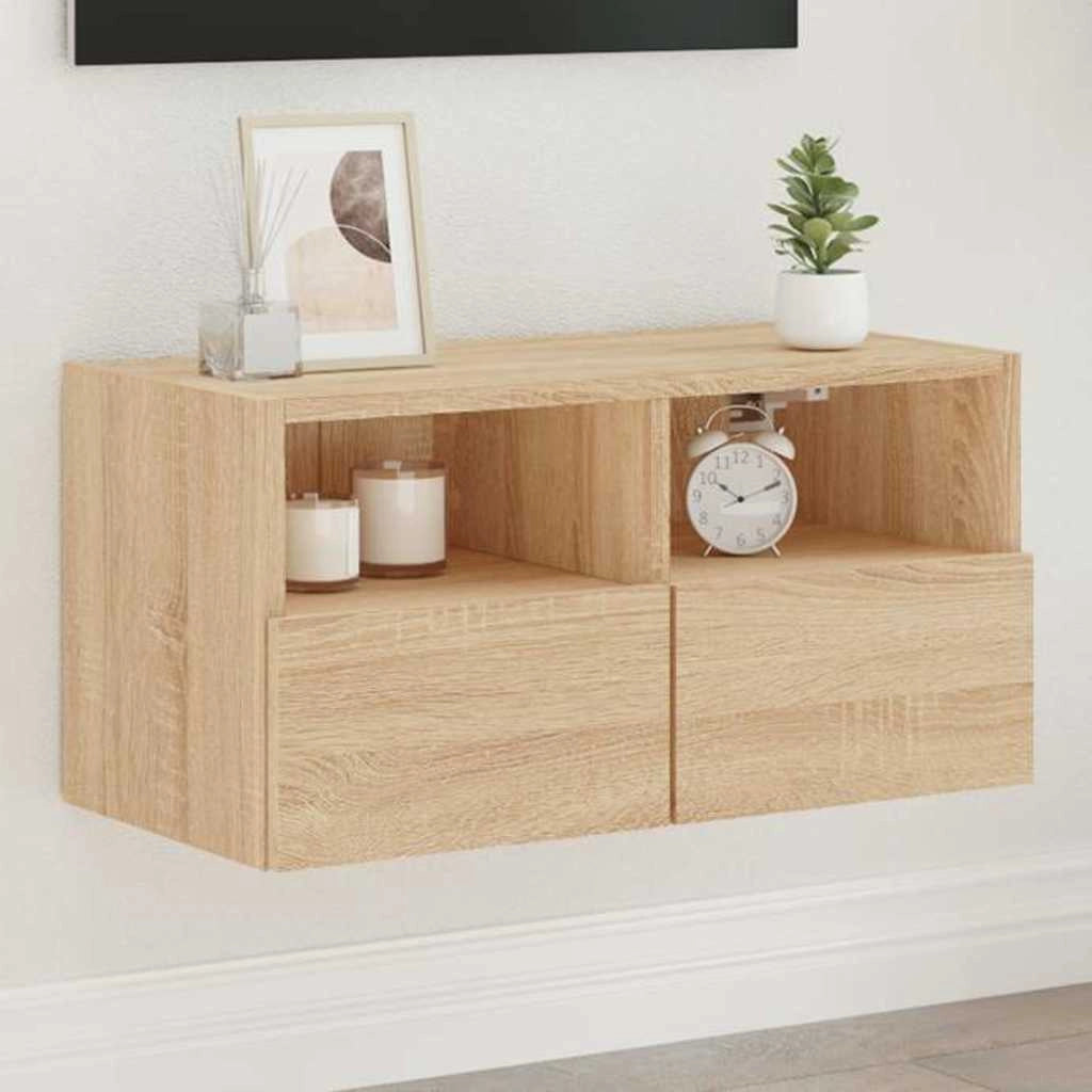 Mobile TV a Parete Rovere Sonoma 60x30x30 cm Legno Multistratocod mxl 86080