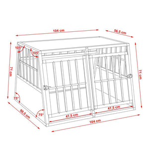 Gabbia per trasporto cani con doppia inclinazione posteriore senza divisorio 3708146