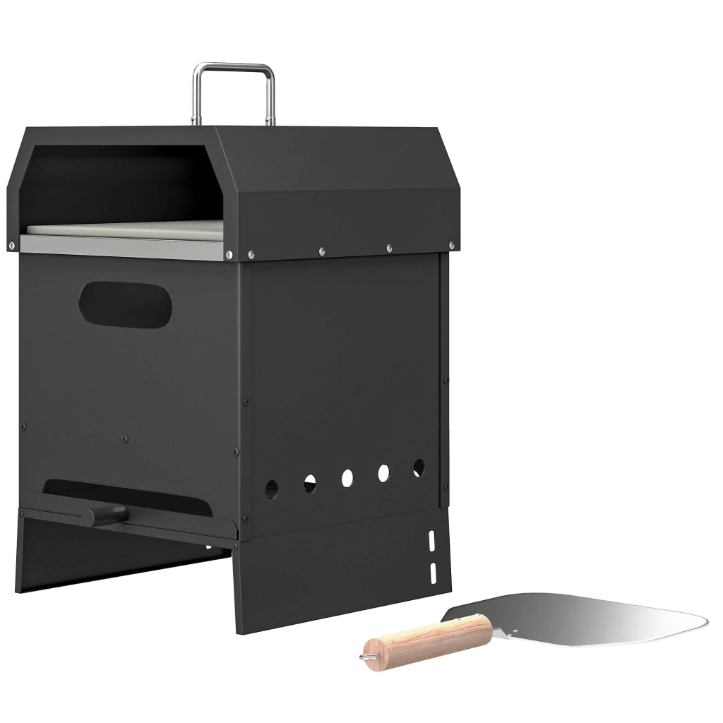 Forno per Pizza da Giardino 2 Livelli con Pizzastein ¨C zephmum ¨C Legno
