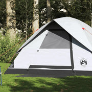 Tenda Familiare a Cupola 6 Persone-Tenda da campeggio Bianca Tessuto Impermeabile 573423