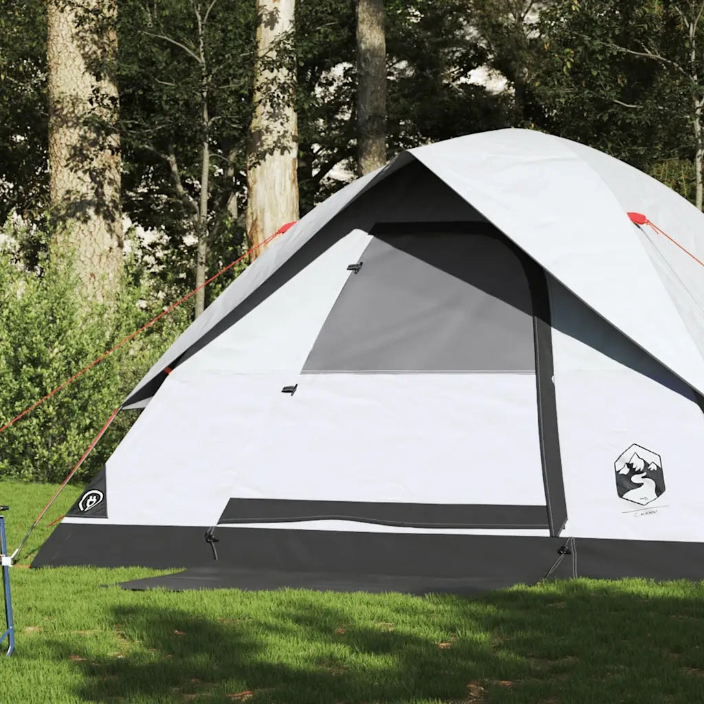 Tenda Familiare a Cupola 6 Persone-Tenda da campeggio Bianca Tessuto Impermeabile 573423