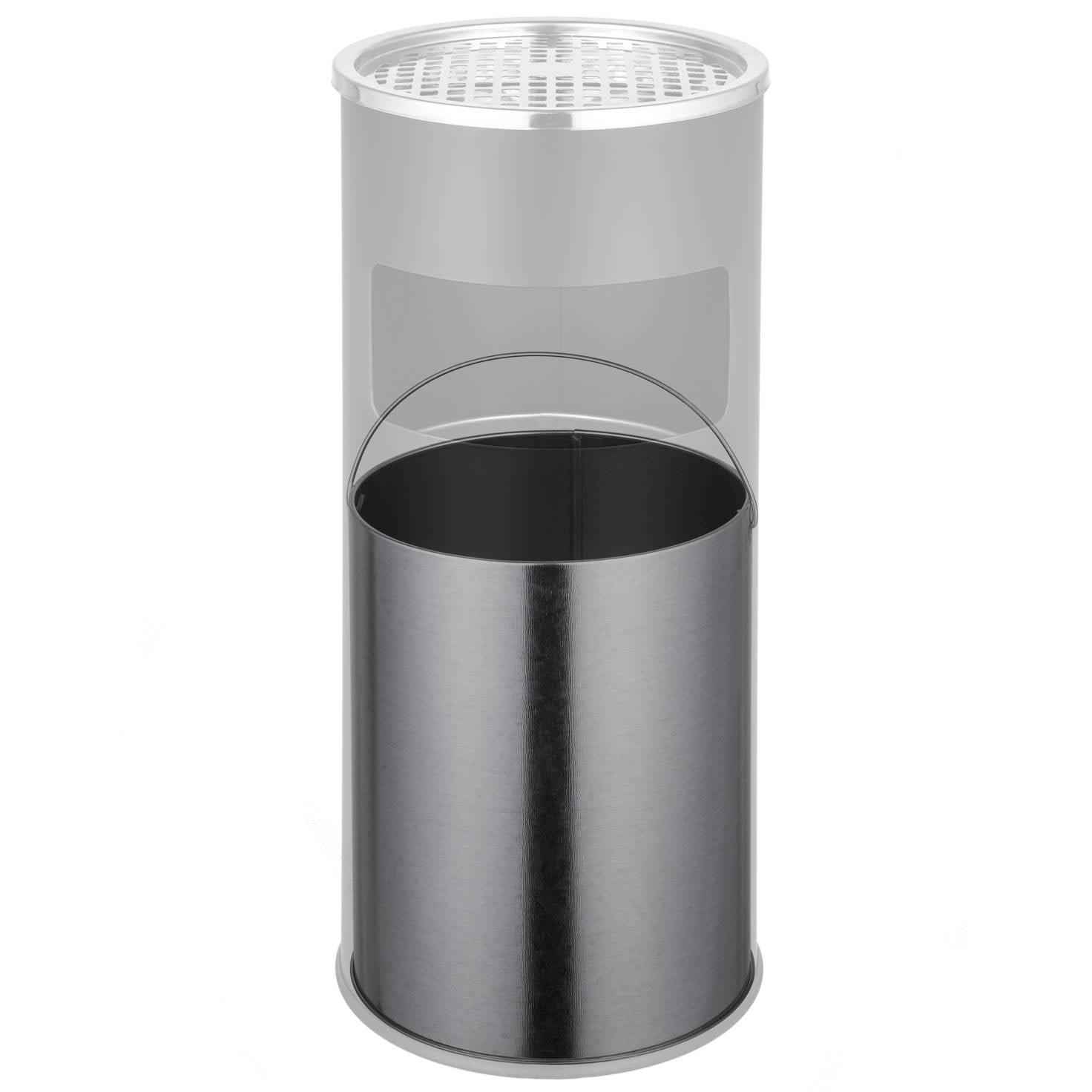 Posacenere da esterno di design con pattumiera in acciaio inox 30 litri nero 08_0000579