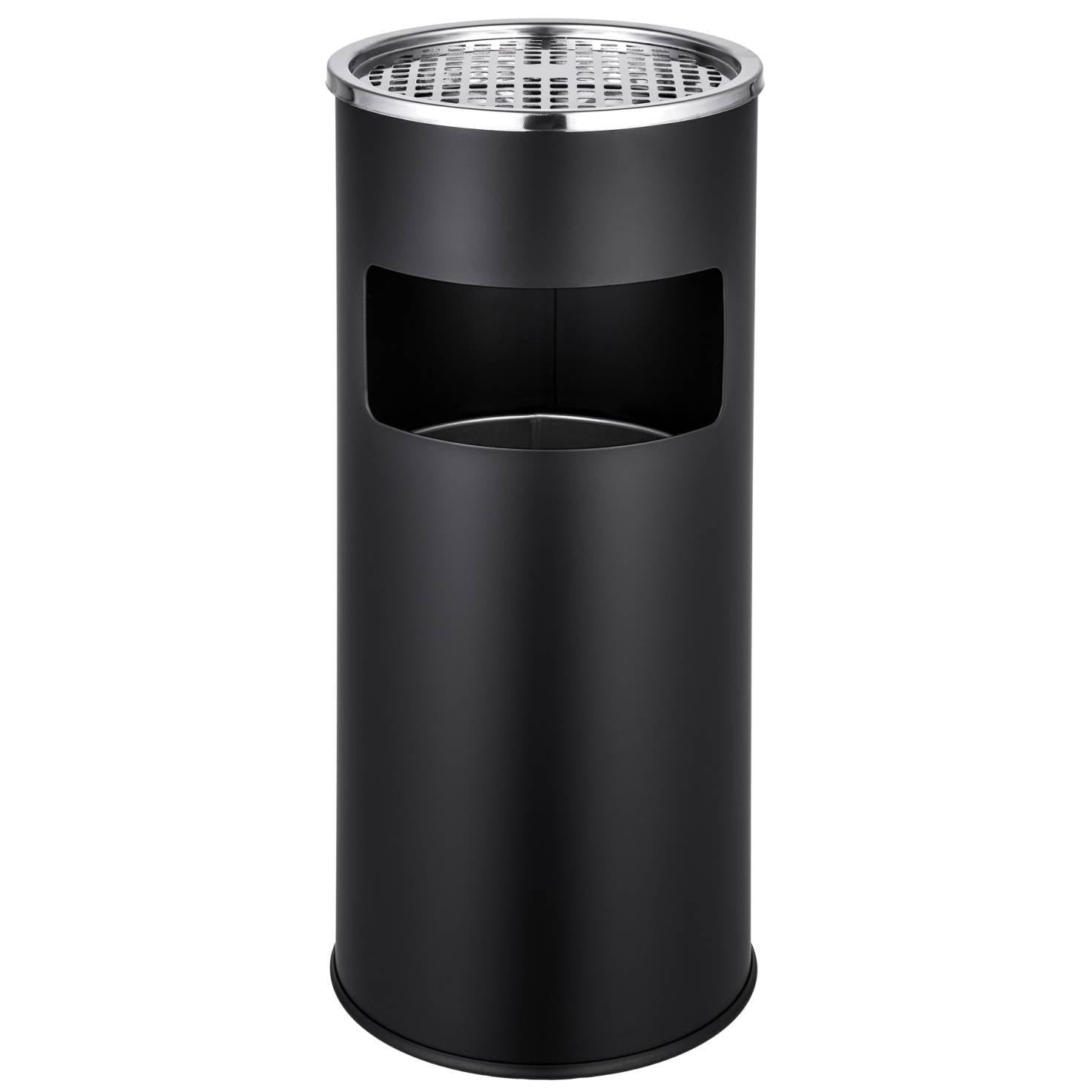 Posacenere da esterno di design con pattumiera in acciaio inox 30 litri nero 08_0000579