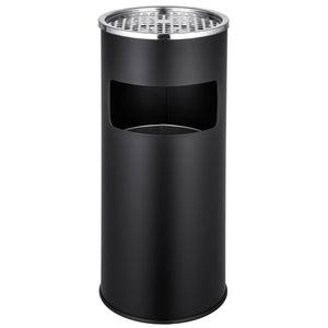 Posacenere da esterno di design con pattumiera in acciaio inox 30 litri nero 08_0000579
