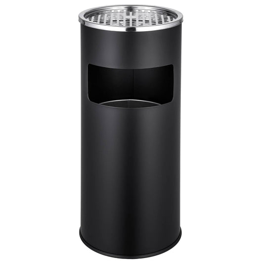 Posacenere da esterno di design con pattumiera in acciaio inox 30 litri nero 08_0000579