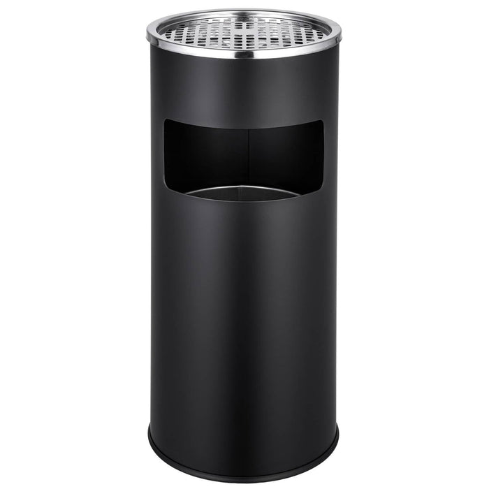 Posacenere da esterno di design con pattumiera in acciaio inox 30 litri nero 08_0000579