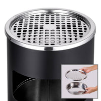 Posacenere da esterno di design con pattumiera in acciaio inox 30 litri nero 08_0000579