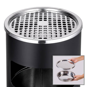 Posacenere da esterno di design con pattumiera in acciaio inox 30 litri nero 08_0000579