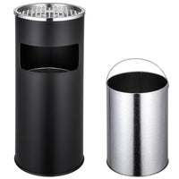 Posacenere da esterno di design con pattumiera in acciaio inox 30 litri nero 08_0000579