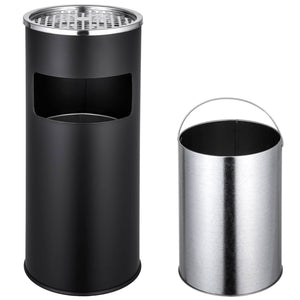 Posacenere da esterno di design con pattumiera in acciaio inox 30 litri nero 08_0000579