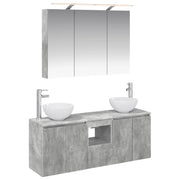 Set di Armadi da Bagno 4 pcs Grigio Cemento 100 x 14,5 x 70 cm 3406338