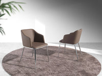 Sedia in ecopelle marrone