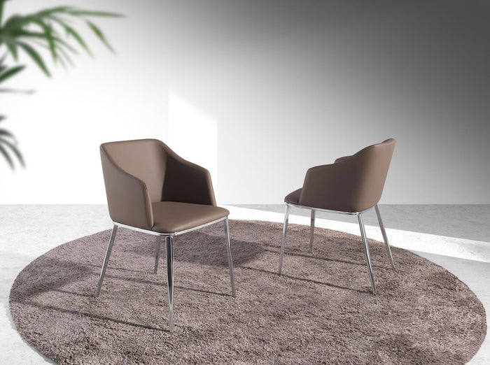 Sedia in ecopelle marrone