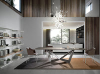 Sedia in ecopelle marrone