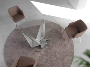 Sedia in ecopelle marrone