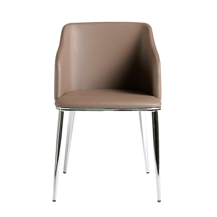 Sedia in ecopelle marrone