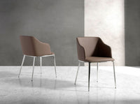 Sedia in ecopelle marrone