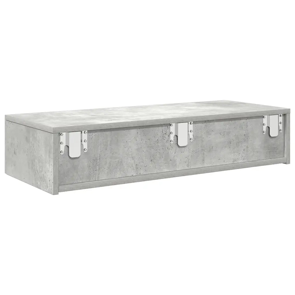 Scaffale a Parete con Cassetti Grigio 80x33x17 cm in Truciolato