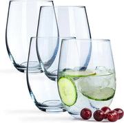 Set di bicchieri in vetro neutro - Bicchieri in vetro neutro - Bicchieri in vetro trasparente - Set universale di bicchieri moderni - Set di bicchieri - Vetro neutro in calcio - 580 ml
