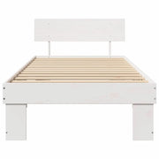 Letto singolo | Letto per adulti | Struttura del letto Bianco 90 x 200 cm Pino massello