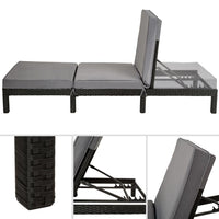 Lettino prendisole sedia a sdraio mobile da giardino 5 posizioni nero 2208066