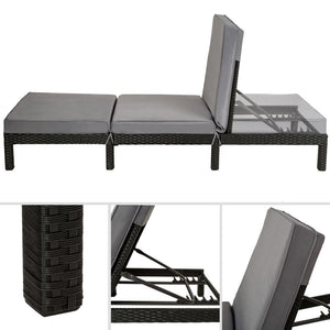 Lettino prendisole sedia a sdraio mobile da giardino 5 posizioni nero 2208066