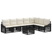 Set Divano da Giardino Regolabile 8 pcs Nero polyrattan 3436018