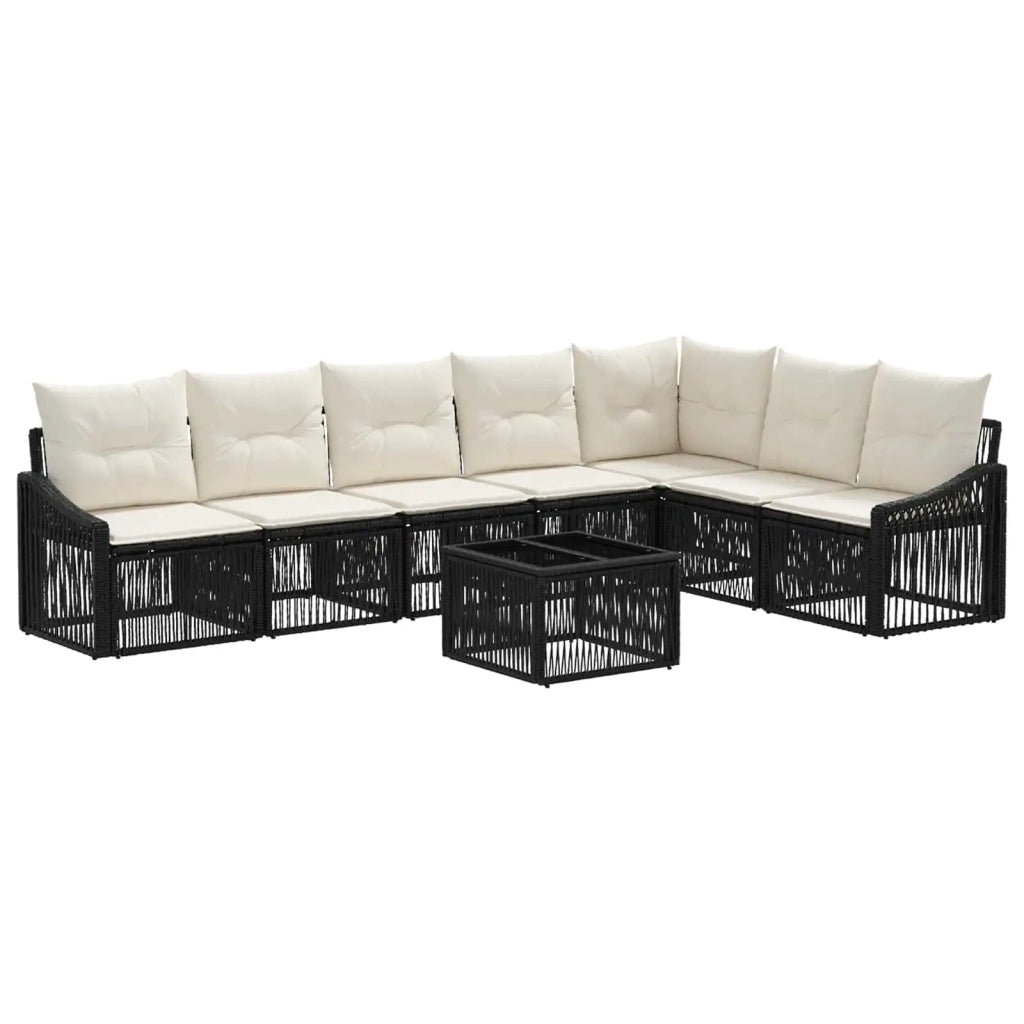 Set Divano da Giardino Regolabile 8 pcs Nero polyrattan 3436018