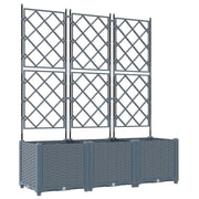 Set di 3 fioriere da giardino moderne 120 x 40 x 143 cm resistenti stile chic acciaio grigio chiaro 02_0058584